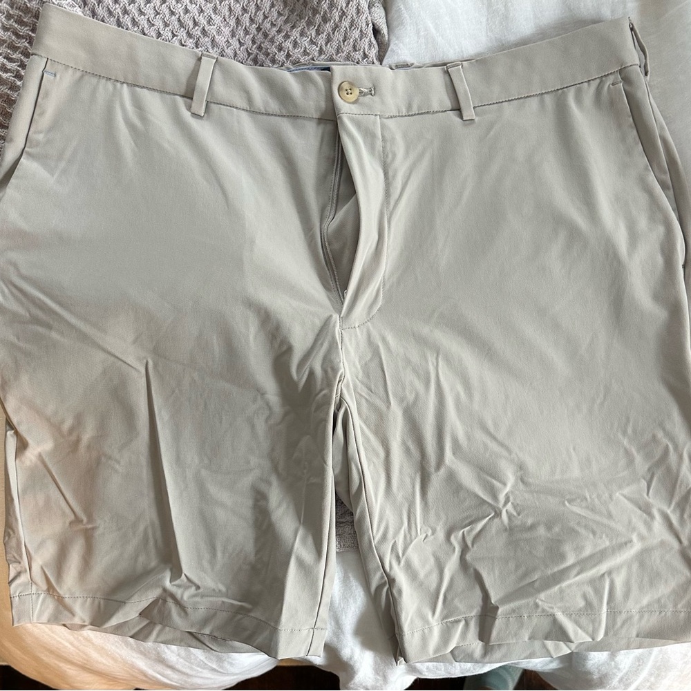Peter Millar Light Tan Flat Front Shorts